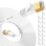 Cble ethernet de 20 m, cble internet cat7 haut dbit avec connecteur rj45 plaqu or, cble lan blind ...