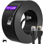 Cable ethernet 25m, cable rj45 25m cat 6 haute vitesse c�ble r�seau ext�rieur int�rieur, plat c�ble internet ...