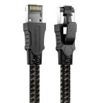 Cble ethernet 5m cat8 cble rj45 rseau, trs haute vitesse 40gbps 2000mhz gigabit nylon tress blind ...