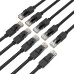 Cble ethernet cat 6 0. 5m, cble internet haute vitesse 10gbps, cordon de raccordement lan rj45 noir, ...