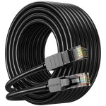 Cble ethernet cat 6 15m, cble internet haute vitesse 10gbps, cordon de raccordement lan rj45 noir, ...