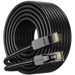 Cble ethernet cat 6 20m, cble internet haute vitesse 10gbps, cordon de raccordement lan rj45 noir, ...