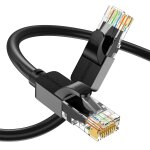 Cble ethernet cat 6 2m, cble internet haute vitesse 10gbps, cordon de raccordement lan rj45 noir, cble ...