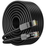 Cble ethernet cat 6 30m, cble internet haute vitesse 10gbps, cordon de raccordement lan rj45 noir, ...
