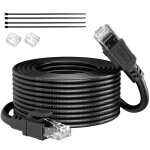 Cble ethernet cat 6 extrieur 30m, veste etanche lldpe uv pour enterrement direct 24awg cble rj45 rseau ...