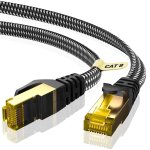 Cble ethernet cat 8 0, 5 m, catgorie 8 tress, plat haute vitesse (40 gbps 2000 mhz / s), gigabit rj45 ...