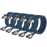 Cable ethernet, cbles ethernet cat 8 2m 5 pices, rseau rj45 haut dbit 40gbps 2000mhz nylon tress ...