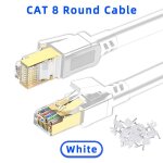 Cble ethernet cat 8, 5m, 10m, 15m, 20m, 30m, 40gbps, 2000mhz, rj45, rseau internet haute vitesse, cble ...