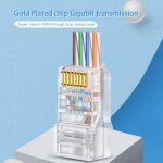 Cbles ethernet cat6 rj45, module 8p8c 100 / rj 45, connecteur rseau, rj 11 ttes en cristal plaqu ...