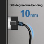 C�ble ethernet souple cat 6 a angle droit 90 2m, ultra fin et compact rj45 cordon lan gigabit compatible ...