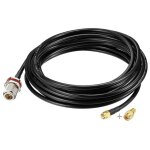 Cble d'extension d'antenne coaxial rg58, 6 mtres, n femelle  rp - sma mle, faible perte, avec adaptateur ...