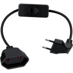 C�ble d'extension euro avec interrupteur 2. 5a 250v rallonge euro cable pour appareils m�nagers, lampes ...