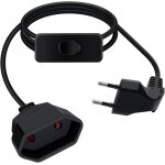 C�ble d'extension euro avec interrupteur 2. 5a 250v rallonge euro cable pour appareils m�nagers, lampes ...