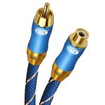 Cble d'extension rca, cble subwoofer cble rca mle vers femelle en cuivre plaqu or, cble audio coaxial ...