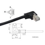 Cble d'extension rseau ethernet blind cat6 rj45 mle vers femelle 11, 8  (angle droit)