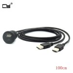 C�ble d'extension de tableau de bord de voiture, 2 ports double usb 2. 0 micro usb m�le � femelle, montage ...
