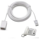 C�ble d'extension t�l�phonique bt 6p4c bt m�le vers femelle 6 m - c�ble d'extension direct pour t�l�phone ...
