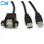 C�ble d'extension usb 2. 0 double, cordon de rallonge de m�le � femelle, avec vis de verrouillage sur ...