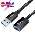Cble d'extension usb 3. 0, 10gbps, otg hub, usb 3. 2, cble de cl usb 3. 0, pour clavier de pc, webcam, ...