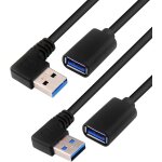 Cble d'extension usb 3. 0 gauche + droite angled rallonge usb type a mle coud vers usb type a femelle ...