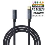 Câble d'extension usb 4 thunderbolt 4 3 type c 40gbps usb - c mâle à femelle moniteur pd 100w 8k vidéo ... Câble d'extension usb 4 thunderbolt 4 3 type c 40gbps usb - c mâle à femelle moniteur pd 100w 8k vidéo ...