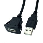 C�ble d'extension usb m�le vers femelle pour montage sur panneau, pour tableau de bord de voiture, camion, ...
