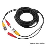 C�ble d'extension de vid�osurveillance, 5 / 10 / 20m, bnc + 2. 1mm dc, c�ble coaxial vid�o pour vid�osurveilla ...