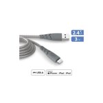 Câble force power cbl ultra renforcé usb - a vers lightning 3m gris Câble force power cbl ultra renforcé usb - a vers lightning 3m gris