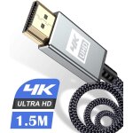 Cble hdmi 4k 1. 5m, cble hdmi 2. 0 haute vitesse par ethernet en nylon tress supporte 4k@60hz 2k@144hz ...