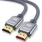 Cble hdmi 4k 15m cble hdmi par ethernet en nylon tress supporte 3d / retour audio - cordon hdmi pour ...