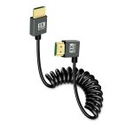 C�ble hdmi court enroul� 8k, rallonge hdmi m�le � m�le ultra mince cordon flexible 48gbps prise en charge ...