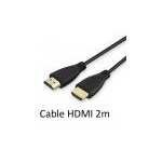 Cable hdmi male 2m pour mac et pc console gold 3d full hd 4k television ecran 1080p rallonge (noir)