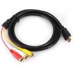 Cble hdmi mle vers 3 rca adaptateur audio vido av code d'extension adaptateur hdmi rca pour pc, ordinateur ...