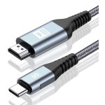 Cable hdmi usb c 2m, adaptateur type c vers hdmi cordon 4k(compatible thunderbolt 3 / 4) pour iphone ...
