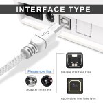 Cble imprimante, usb 2 mtres 2. 0 a mle vers usb b scanner cordon printer, usb cable a vers b 2. 0 ...