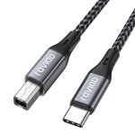 Cble imprimante usb c 2m, cable usb 2. 0 b mle vers usb c mle cble scanner nylon compatible avec ...
