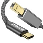 Cble d'imprimante usb c vers type b 2. 0 - cbles de scanner en nylon (gris, 3m)