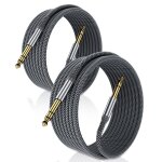 C�ble instrument audio st�r�o 6. 35mm (3m / 2 pack) cordon tress� en nylon jack trs 1 / 4 m�le vers m�le ...