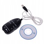 Cble d'interface guitare basse vers usb pour enregistrement musical sur ordinateur, noir