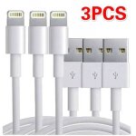 C�ble iphone chargeur lot de 3 compatible avec apple c�ble lightning 2m charge rapide pour iphone se ...