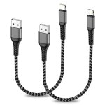 Cable iphone court 0. 3m lot de 2[certifis mfi], cble chargeur rapide iphone nylon cable usb lighting ...