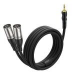 Cable jack 3. 5, 2m cble adaptateur en y trs vers double xlr mle 3, 5 mm mini jack stro vers 2 xlr ...
