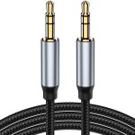 Cble jack 3. 5mm, cble nylon audio auxiliaire stro mle vers mle compatible avec casques, autoradios, ...