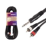 Cable jack 6. 35mm male 2 rca males 6m.