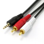 Cble jack mle vers av 2 rca, 3. 5 mm, cordon aux pour mp3 4 pod, tlphone, haut parleurs de tlvision, ...