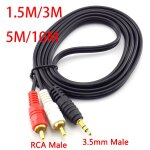 Cble jack mle vers av 2 rca, 3. 5mm, cordon audio pour mp3, tlphone, tv, aux, ordinateur, haut - ...