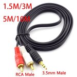 Cble jack mle vers av 2 rca, 3. 5mm, cordon audio pour mp3, tlphone, tv, aux, ordinateur, haut - ...