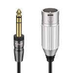 C�ble jack xlr, coque en cuivre plaqu� or sym�trique 6, 35 mm (1 / 4 pouce) trs vers xlr m�le vers m�le ...