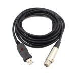 C�ble de liaison audio usb m�le vers xlr femelle, 3 broches, pour microphone de studio, 3m