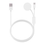 C�ble magn�tique 8 broches pour t�l�phone et montre charge simultan�e 1 m blanc yonis